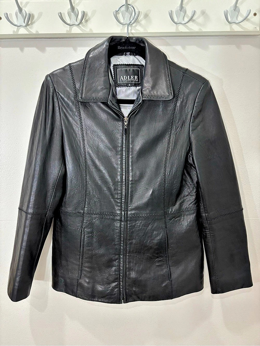 Adler Collection Leather Jacket in Black, Sz Small